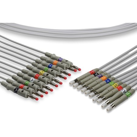 CABLES & SENSORS Welch Allyn Compatible EKG Leadwire - 10 Leads Banana LWA10-LB0